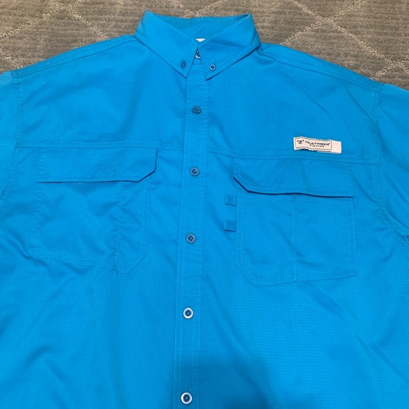 Blue Fishing Shirt sz Lg True Timber Bass Pro - Picture 2 of 6